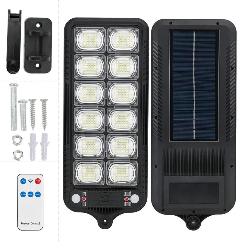 250W Solar Lights Outdoor Waterproof 8000LM LED Flood Lights Motion Sensor with Remote 3 Modes Street Lamp for Yard Garden Path