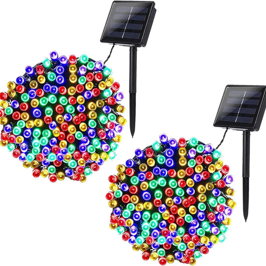 Solar Christmas Lights, Total 400 LED 8 Modes Waterproof Solar Christmas Lights Outdoor for Christmas Decorations (Multicolor)