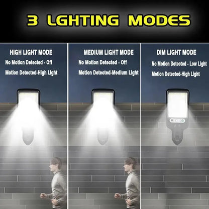 LED Commercial Street Solar Wall Lights Adjustable Angle IR Sensor Floodlight for Patios Gardens Street Fences Gazebos and Decks