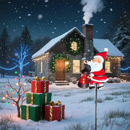 Christmas Solar Kettle Lights Garden Lawn Decorative Santa Claus Kettle Ground Lamp Solar LED Night Lights Outdoor Decor