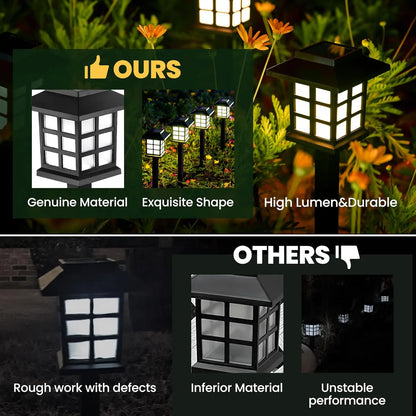 Solar Pathway Lights Outside Waterproof Walkway Warm Light Solar Powered Landscape Lights for Driveway Lawn Patio Sidewalk Yard