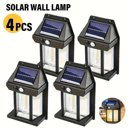 1/2/4/8 Solar Wall Lights IP44 Motion Sensor LED Lantern Wall Mounted Suitable for Outdoor Lighting on Courtyard Porch Decks