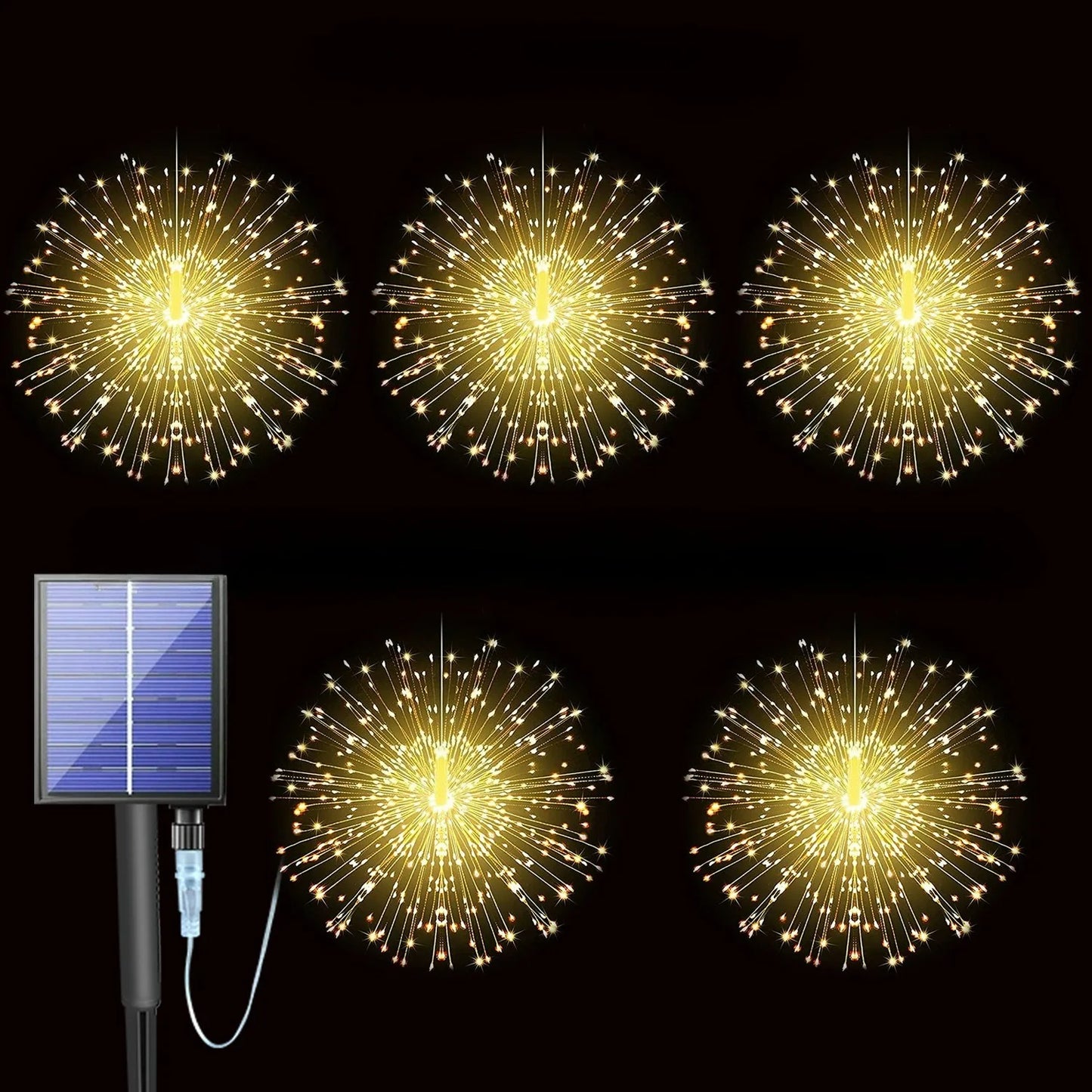 Solar Hanging Type Firework Lights 360/450/540 LEDs 8 Modes Copper Wire Hanging Fairy Lights for Yard Patio Tent Party Xmas