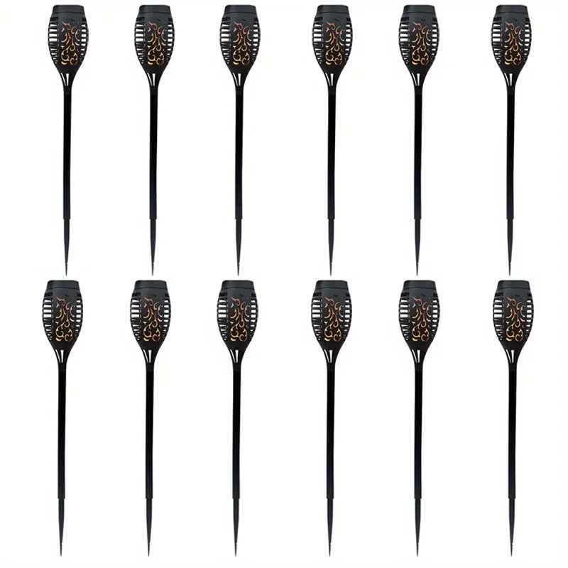 12LED Solar Flame Torch Light Flickering Light Waterproof Garden Decoration Outdoor Lawn Path Yard Patio Floor Lamp