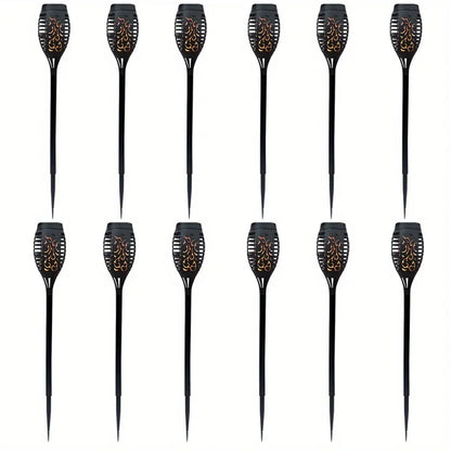 12LED Solar Flame Torch Light Flickering Light Waterproof Garden Decoration Outdoor Lawn Path Yard Patio Floor Lamp
