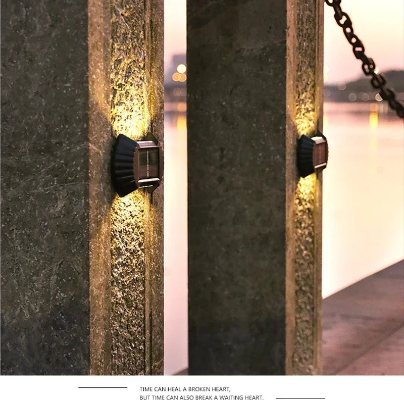 LED Solar Outdoors Lamp Outdoor Garden Waterproof Solar Light For Fence Lighting Wall Courtyard Decor Solar Powere Wall Light  ﻿