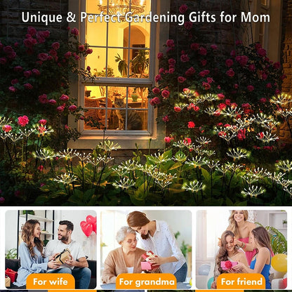 Solar Garden Light, Swaying Starburst Lights, Waterproof Outdoor Lamp, Yard Patio Pathway Decoration Warm White