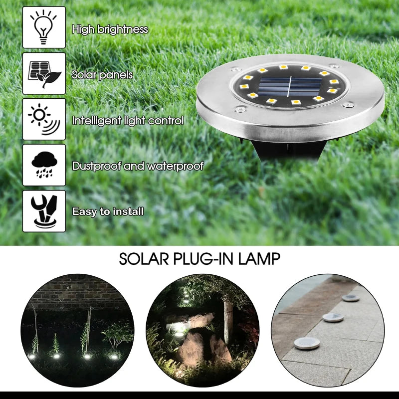 Solar Ground Lights 4/2/1Pack Outdoor Waterproof，8/20LED In-Ground Landscape Lighting for Garden Pathway Yard Driveway Decor
