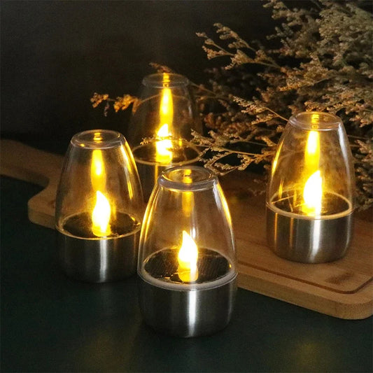 LED Candles Solar Light Flameless Rechargeable Night Light For Party Garden Decor Outdoor Waterproof Solar Candles Deco Lamps