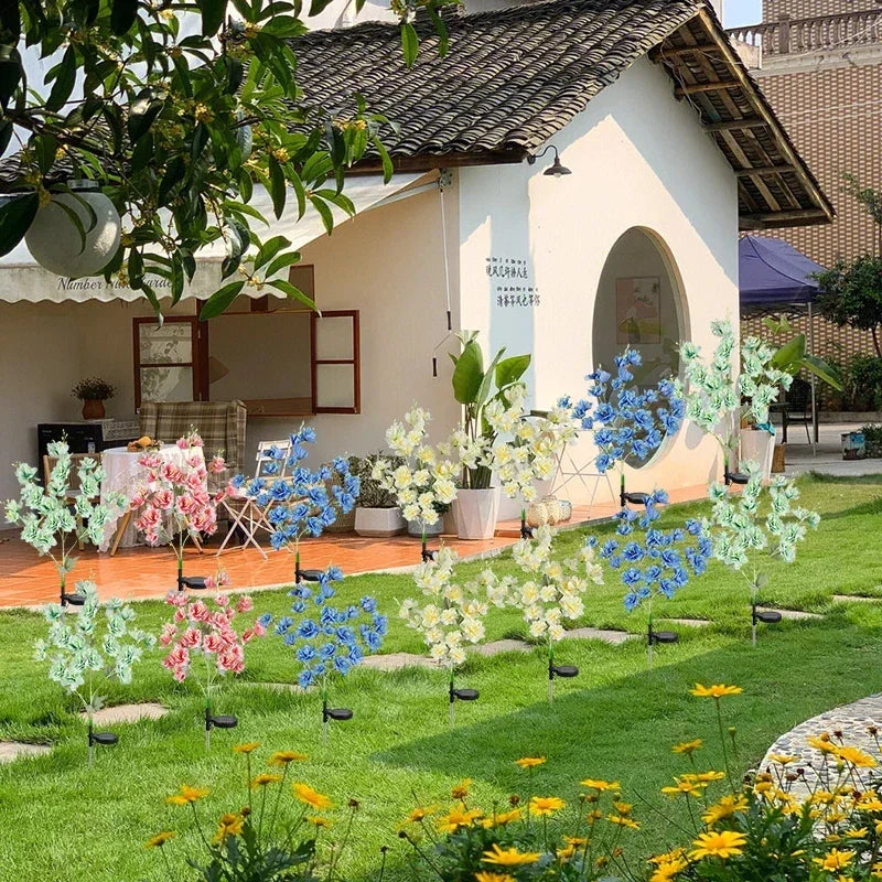 Solar Lights Outdoor Decorative Solar Garden Lights Rose Flower Lawn Lamp for Yard Patio Garden Decor 8 Modes