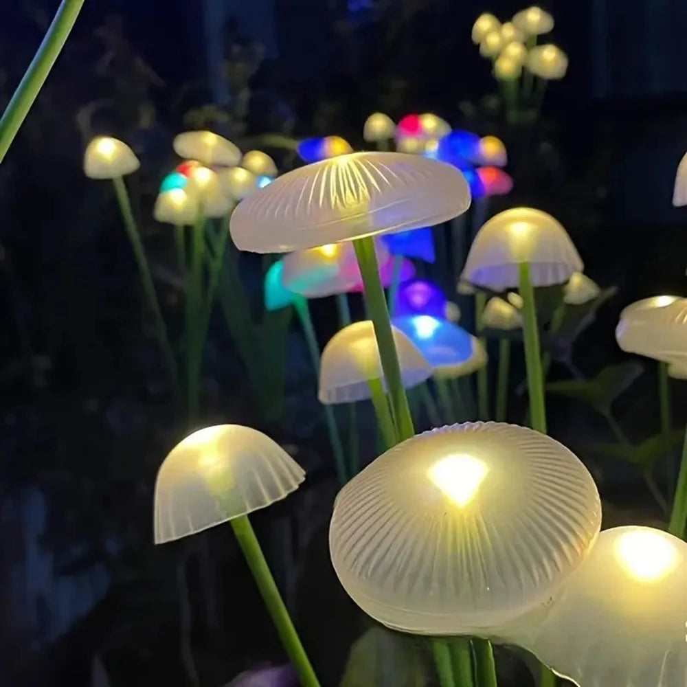 Solar 6-Head Jellyfish Mushroom Lamp Garden Decorative Lights Outdoor Landscape Ground Insert Lawn Party Decoration Lighting