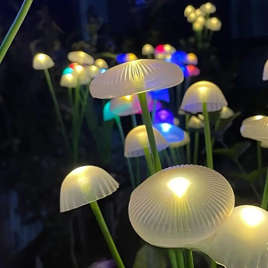 Solar 6-Head Jellyfish Mushroom Lamp Garden Decorative Lights Outdoor Landscape Ground Insert Lawn Party Decoration Lighting