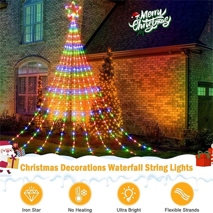 LED Outdoor Christmas Tree Decorations Lights USB 2/3M Waterproof Fairy String Lights 8 Modes Indoor Yard Wedding Party Lighting