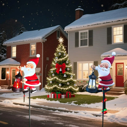 Christmas Solar Kettle Lights Garden Lawn Decorative Santa Claus Kettle Ground Lamp Solar LED Night Lights Outdoor Decor