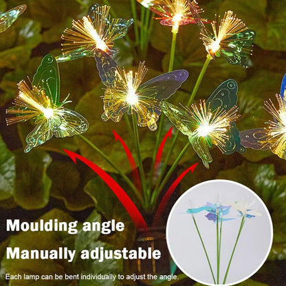 Fiber Optic Light Waterproof Butterfly Light for Path Garden Lawn Yard Landscape Decor Light 1pc Solar Powered Butterfly