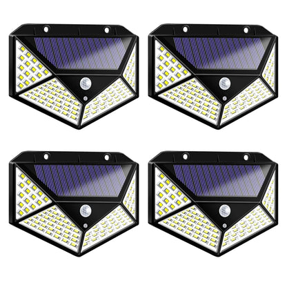 1/2/4/6Pcs 100 LED Wall Lights Outdoor Solar Lamp PIR Motion Sensor Solar Powered Sunlight Street Light for Garden Decoration