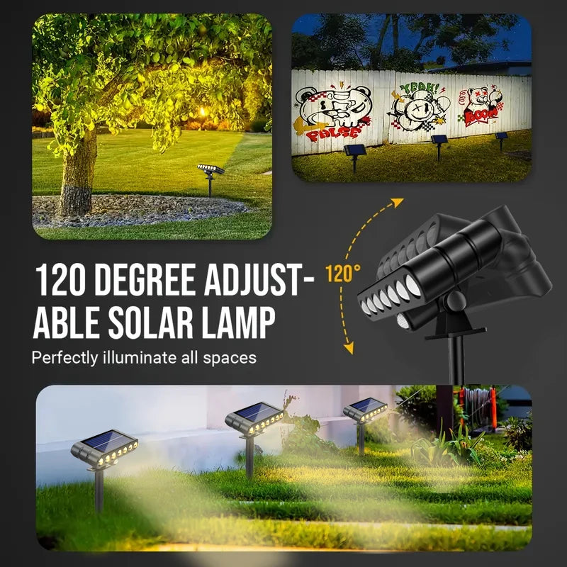 1/3 Pcs Solar Outdoor Spotlights Lawn Flag Lights Landscape LED Ground Lights Suitable For Gardens Trees And Courtyards Pathway