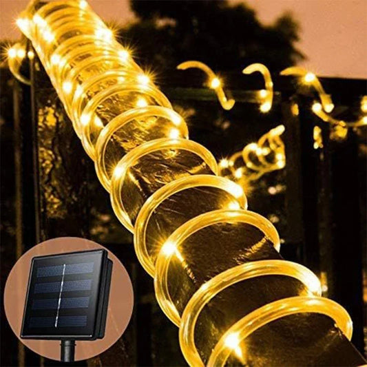 7/12/22m LED Solar Light String Outdoor Waterproof Tri-color Decorative Lamp Garden Courtyard Villa Park Atmosphere Light String