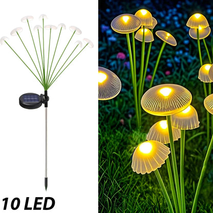 Solar Mushroom Lawn Lights Waterproof Party Yard Patio Pathway Jellyfish Lamp for Garden Decoration Solar Lights Outdoor 10 LED