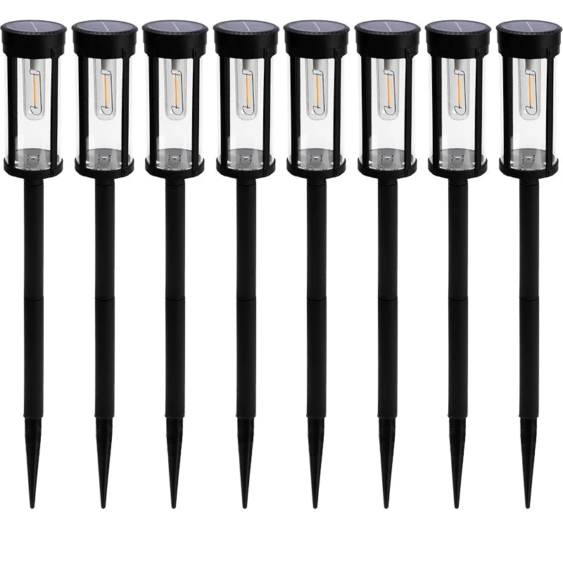 Outdoor Solar Aisle Lights 8 Pack Garden Waterproof Auto On/Off for Lawn Terrace Walkway Driveway Decoration Landscape Lighting