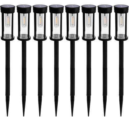 Outdoor Solar Aisle Lights 8 Pack Garden Waterproof Auto On/Off for Lawn Terrace Walkway Driveway Decoration Landscape Lighting