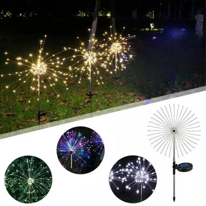 Outdoor LED Solar Firework Lights Garden Decoration Fairy Lights Waterproof Dandelion Lawn Lamp for Garden Landscape Lawn Decor