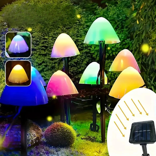 Solar lawn light, LED color light, outdoor plug-in mushroom light string, atmosphere light, courtyard light