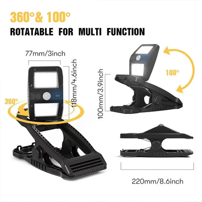 360 Degree Rotatable Solar Light For Fence IP65 Waterproof Motion Sensor Clip Lamp For Porch Garden Patio Yard