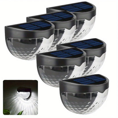 6PCs 6LED Solar Staircase Lights Waterproof Wall Lights Balcony Garden Steps Night Light for Outdoor Garden Boundary Patio Light