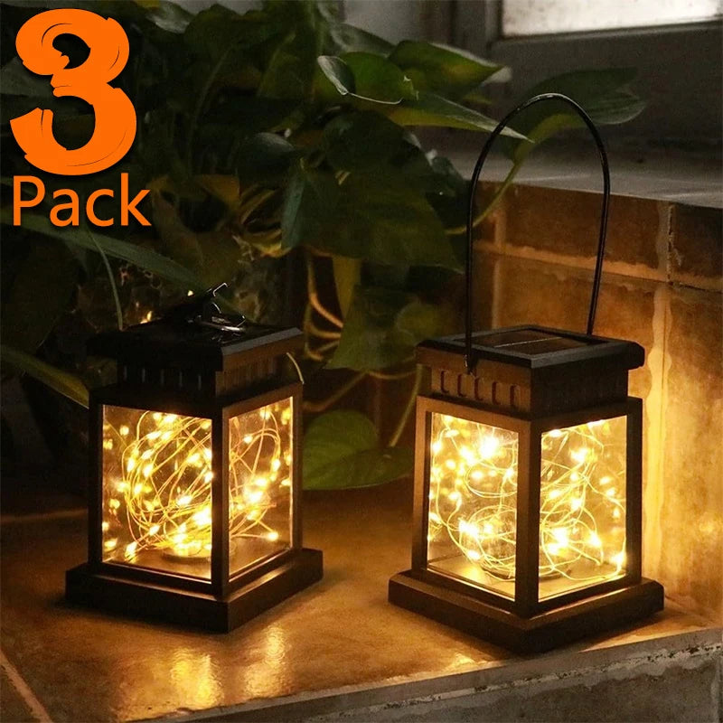 Solar Garden Lantern, Waterproof Outdoor Table Lamp, LED Decorative Hanging Lights For Patio, Yard, Landscape
