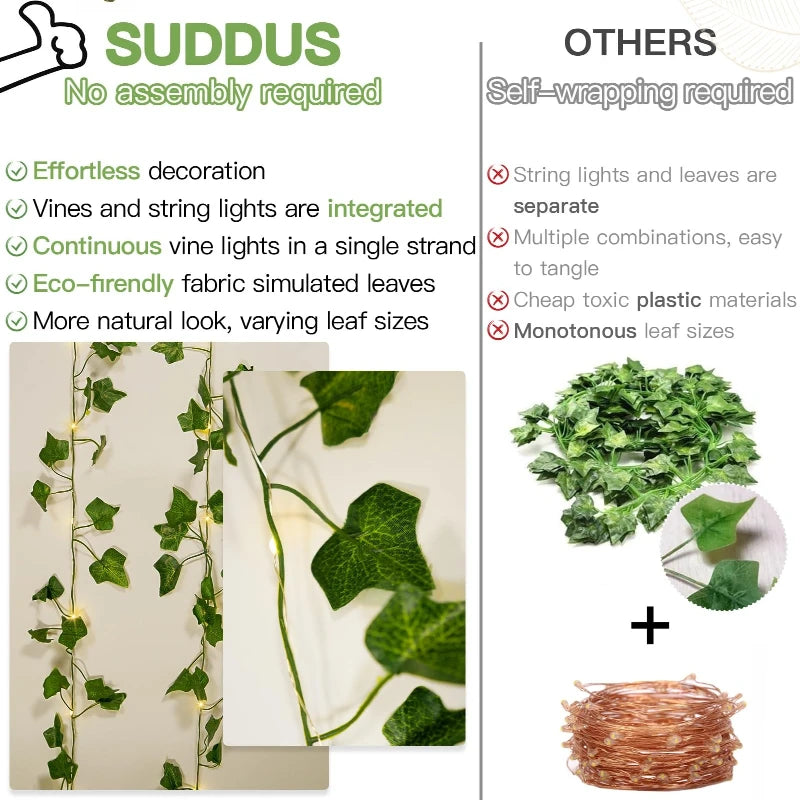 Solar String Lights Outdoor Warm White Solar String Lights 8 Modes Waterproof Fairy Leaf Lights for Patio Garden Party Wedding