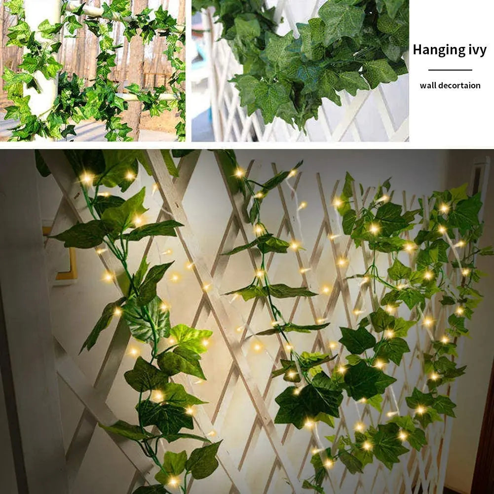 20-100 LED Solar Artificial Ivy String Light Garden Street Garland Outdoor Waterproof Fairy Lights for Party Wedding Decoration