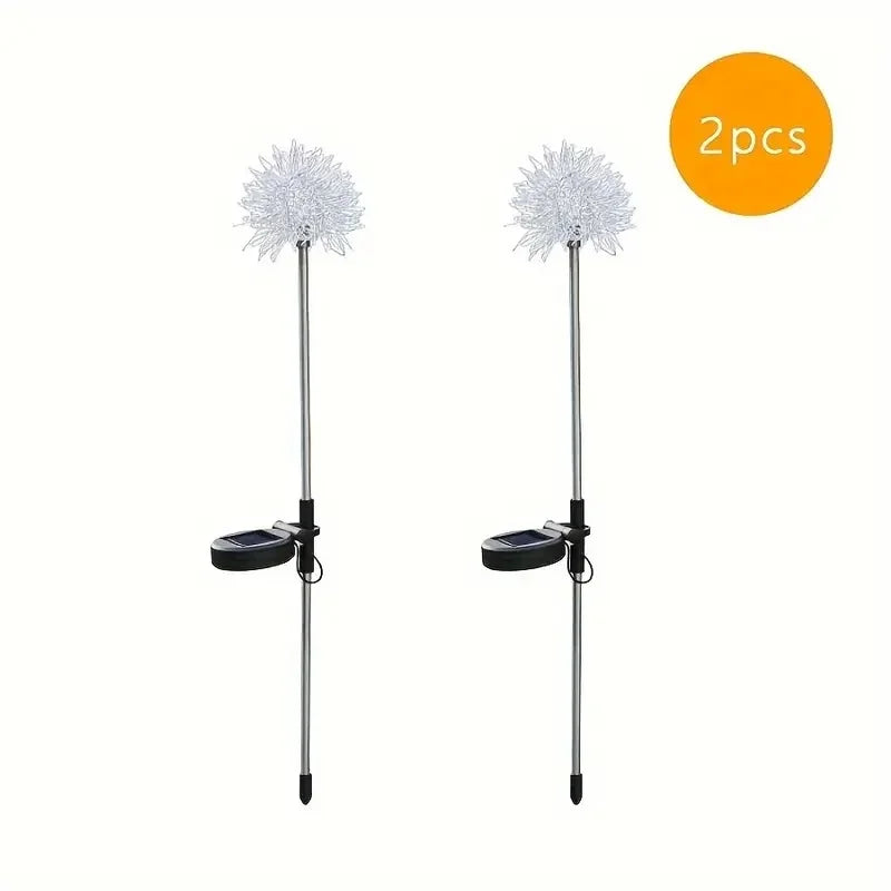 1PC Solar Dandelion LED Garden Lights,Stainless Steel Outdoor Lawn Lamp,Landscape Decoration for Villa,Balcony,Courtyard,Garden