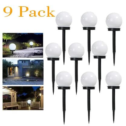 1/3/9PC Solar Powered LED Bulb Lamp Energy Light Waterproof Outdoor Garden Light Street Solar Panel Ball Lights Lawn Yard Lamp