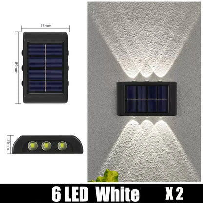 1-2PC 6/8 LEDs Solar Outdoor Wall Decorative Landscape Lighting Light Fixtures Suitable For Courtyard Villa Fence Terrace Garden