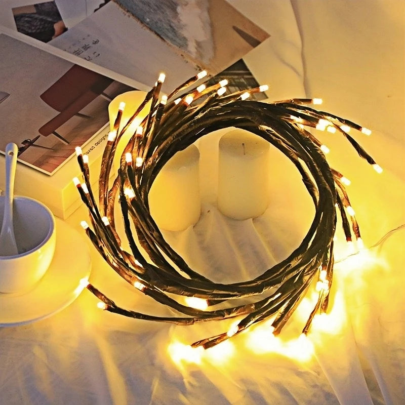 96LEDS Bendable Willow Vine Lights, 8Moeds Rattan Tree Decorative Light, Night Light, For Wall Bedroom Indoor Outdoor Christmas
