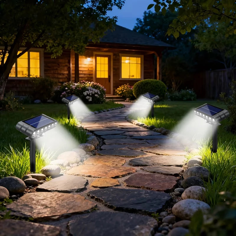 1/3 Pcs Solar Outdoor Spotlights Lawn Flag Lights Landscape LED Ground Lights Suitable For Gardens Trees And Courtyards Pathway