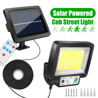 LED Solar Split Wall Lamp Outdoor IP65 Waterproof Motion Sensor 3 Mode 117 COB Solar Power Light for Garden Security Wall Light