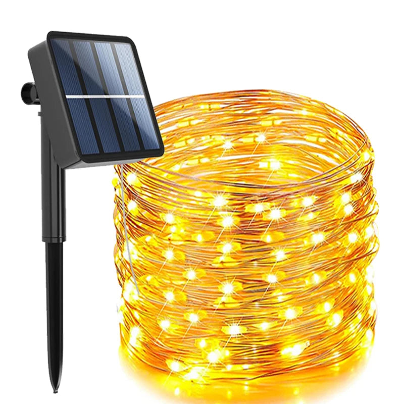 Solar LED String Lights Outdoor Waterproof Festoon Garden Decor Christmas Fairy Garland String Lights