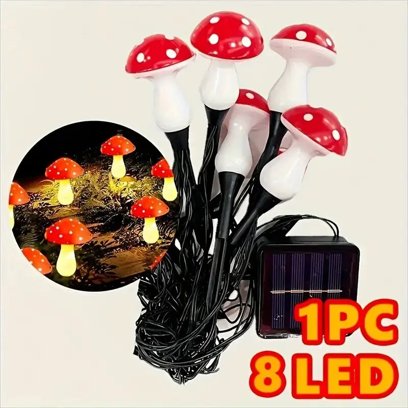 1PC Solar Mushroom Path Lights,8 Modes Outdoor Waterproof LED Lamp,Landscape Lights For Garden,Lawn,Yard,Pathway,Terrace Decor
