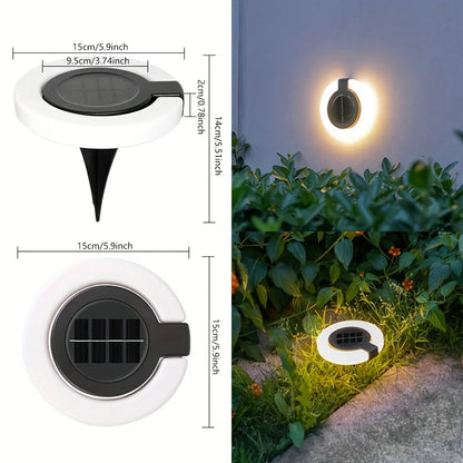 4 PCs Foldable 17LED Solar Lawn Light Outdoor Wall Lamp Waterproof Buried Lamp Warm/White Light Garden Garden Balcony Decoration