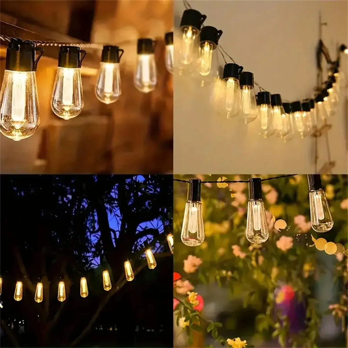 1PC Solar Bulbs String Lights,Outdoor Waterproof Fairy Lights,Garden,Terrace,Balcony,Camping,Party Retro Decoration Garden Lamps