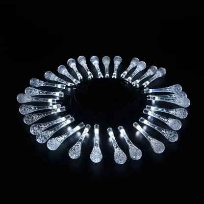 1PC LED Solar Water Drop String Lights,Outdoor Waterproof Fairy Lights,Decoration Lamp For Garden,Lawn,Courtyard,Balcony&Wedding