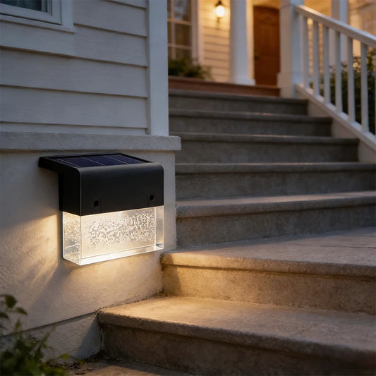 Solar Fence Light, 8 Pack LED Waterproof Stair Lights Outdoor Step Lamp for Garden, Yard, Patio, Gutter, Driveway