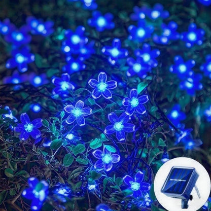 Solar Cherry Garden Flower LightsBattery-operated Garland Solar Outdoor Waterproof Lawn Pathway Christmas Decoration 2025