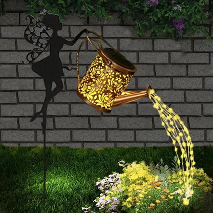 Solar Watering Can Lights Outdoor Garden Fairy Light Waterproof Solar Hanging Kettle Lights for Patio Villa Path Decor Lawn Lamp
