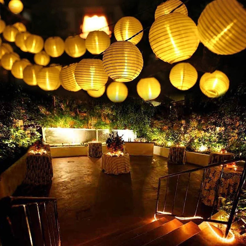 Solar Lantern String Lights Waterproof Outdoor LED Garland Fairy Light Patio Garden Decoration Light for Christmas Wedding Party
