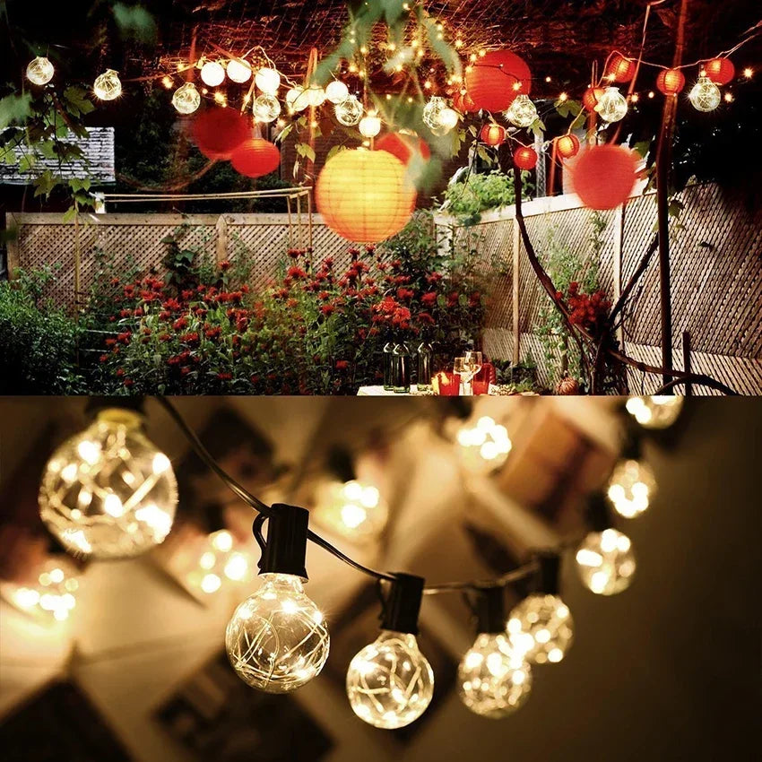 LED Fairy Lights Retro Bulb Garlands Battery-operated Garland New Year's Eve Decoration Wedding Party Garden Christmas Decor