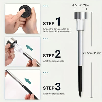 10pcs Solar Lawn Lights IP44 Waterproof Outdoor Garden Lighting for Halloween Christmas Party Yard Patio Pathway Landscape Decor