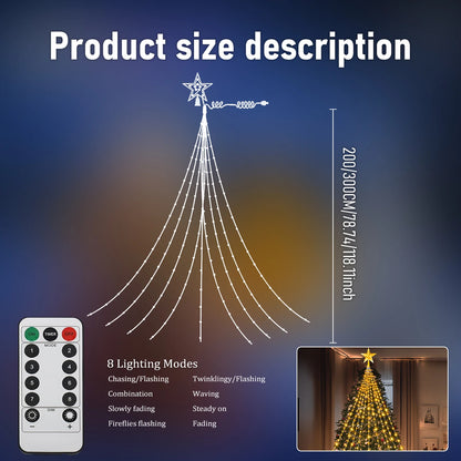 LED Outdoor Christmas Tree Decorations Lights USB 2/3M Waterproof Fairy String Lights 8 Modes Indoor Yard Wedding Party Lighting